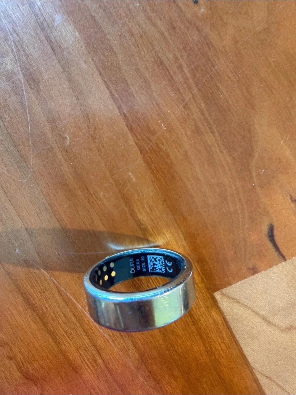 Oura Gold Ring Gen 3 plus Black Magnetic Charging Dock with USB-A Cable